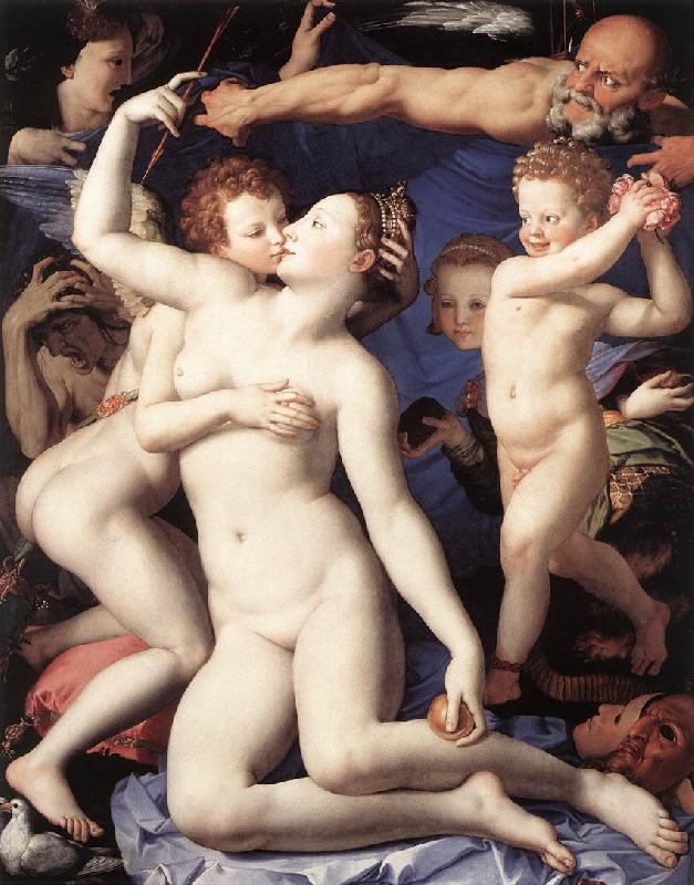 BRONZINO, Agnolo Venus, Cupide and the Time (Allegory of Lust) fg Germany oil painting art
